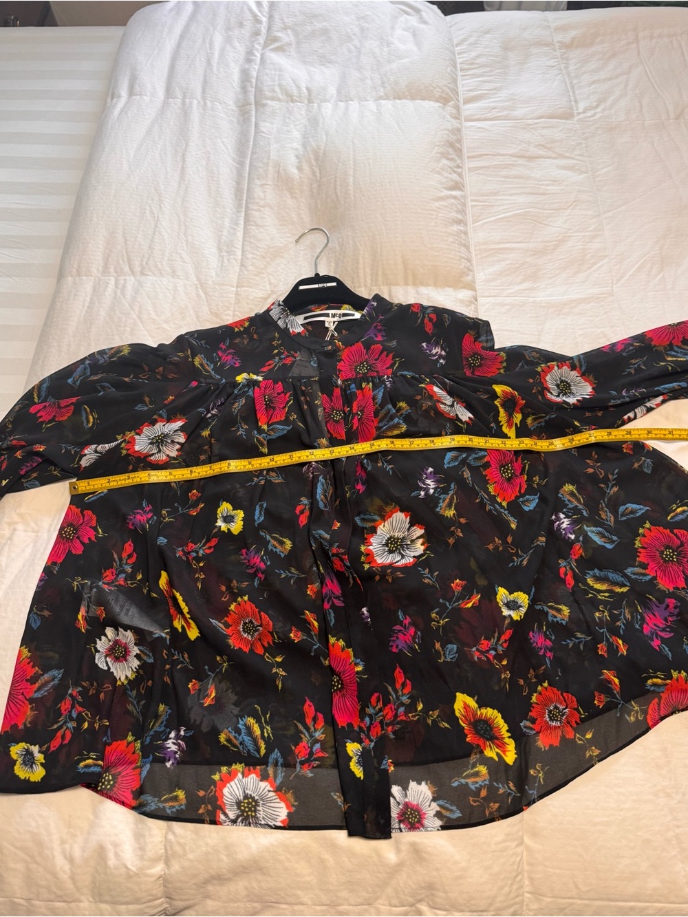 NWT Alexander McQueen sheer Floral long sleeve top size IT 46/ US L - Picture 11 of 11